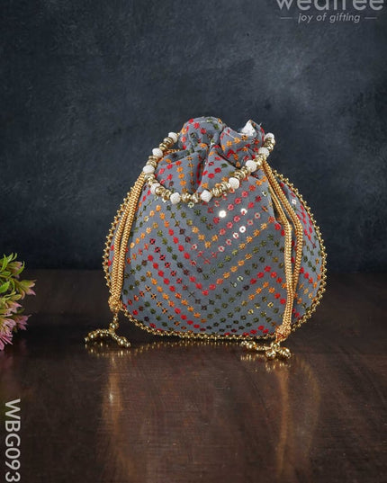Designer Potli Bag With Chamki Work - Wbg0930 Bags