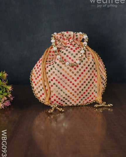 Designer Potli Bag With Chamki Work - Wbg0930 Bags
