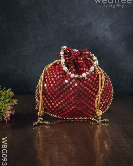 Designer Potli Bag With Chamki Work - Wbg0930 Bags