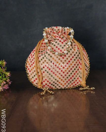 Designer Potli Bag With Chamki Work - Wbg0930 Bags