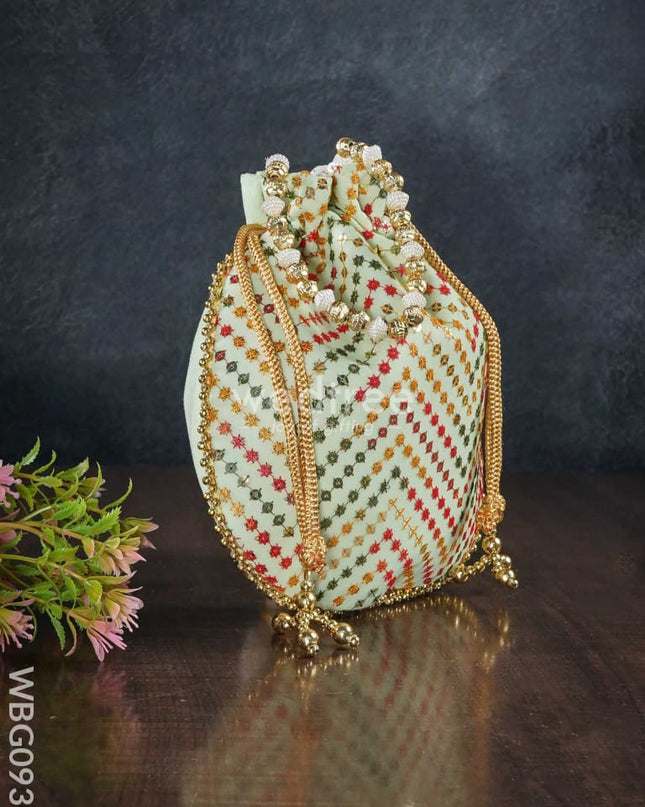Designer Potli Bag With Chamki Work - Wbg0930 Bags