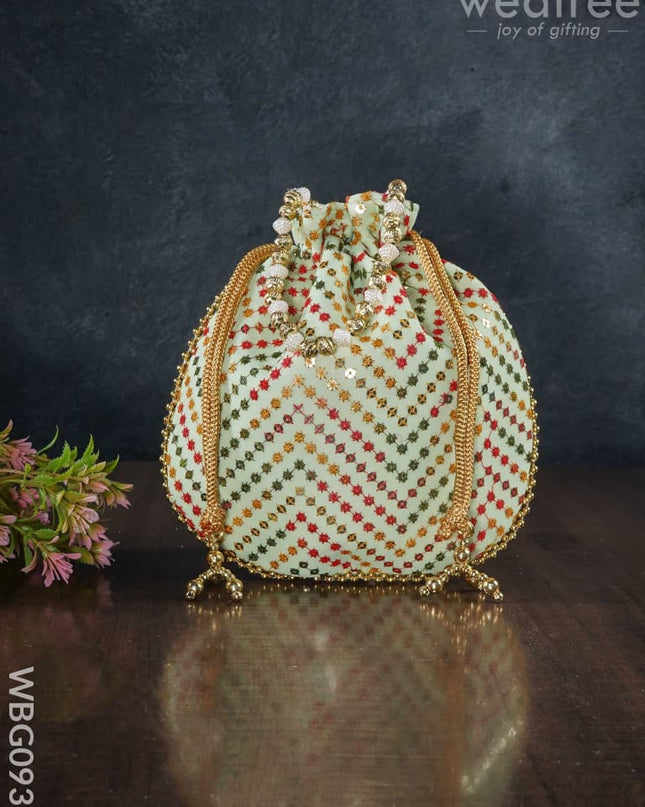 Designer Potli Bag With Chamki Work - Wbg0930 Bags