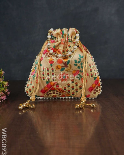 Designer Potli Bag With Patola Prints - Wbg0932 Bags