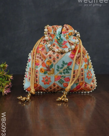 Designer Potli Bag With Patola Prints - Wbg0932 Bags