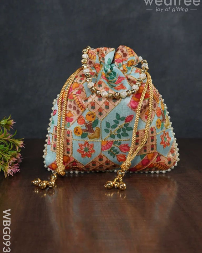 Designer Potli Bag With Patola Prints - Wbg0932 Bags