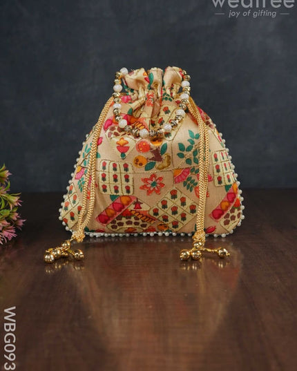 Designer Potli Bag With Patola Prints - Wbg0932 Bags