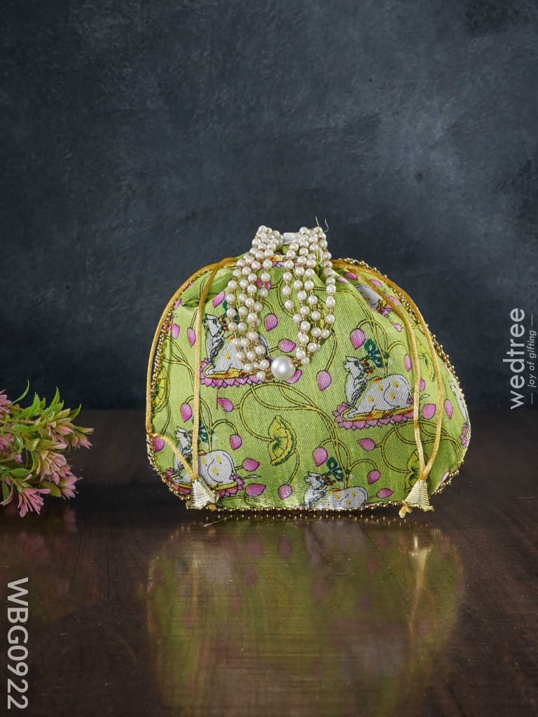 Designer Potli Bag With Pichwai Prints - Wbg0922 Bags