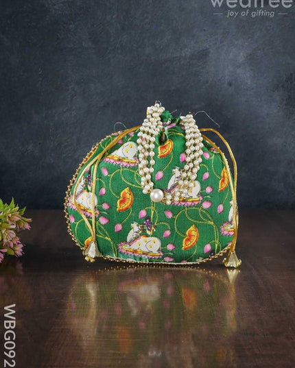 Designer Potli Bag With Pichwai Prints - Wbg0922 Bags