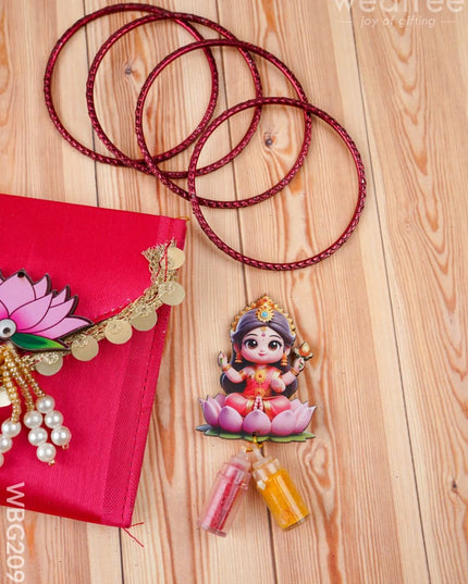 Designer Purse - Haldi Kumkum & Bangles - WBG2095 - Clutches & Purses