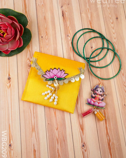 Designer Purse - Haldi Kumkum & Bangles - WBG2095 - Clutches & Purses