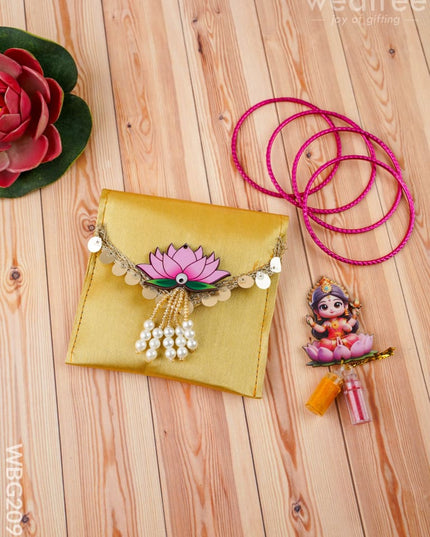 Designer Purse - Haldi Kumkum & Bangles - WBG2095 - Clutches & Purses