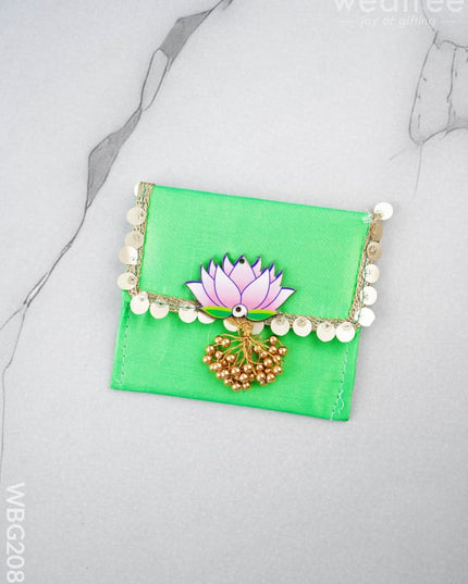 Designer Purse with Lotus - 4 inch - WBG2086 - Clutches & Purses