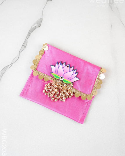 Designer Purse with Lotus - 4 inch - WBG2086 - Clutches & Purses