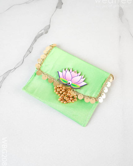 Designer Purse with Lotus - 4 inch - WBG2086 - Clutches & Purses