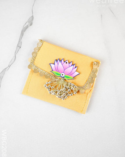 Designer Purse with Lotus - 4 inch - WBG2086 - Clutches & Purses