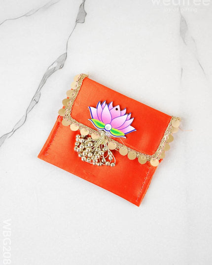 Designer Purse with Lotus - 4 inch - WBG2086 - Clutches & Purses