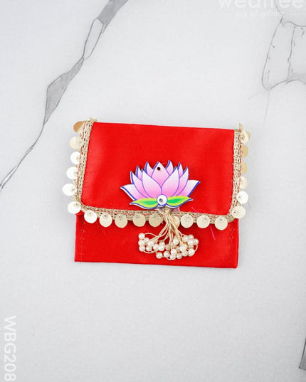 Designer Purse with Lotus - 4 inch - WBG2086 - Clutches & Purses