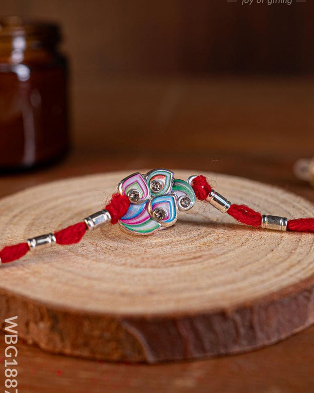Designer Rakhi - Rope - Flower - WBG1887-8 - Add-ons