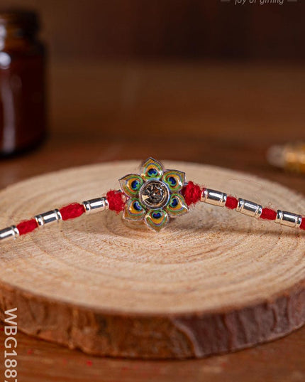 Designer Rakhi - Rope - Flower - WBG1887-9 - Add-ons