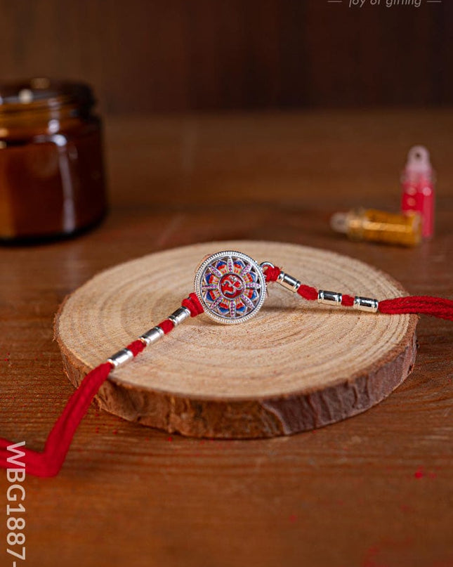 Designer Rakhi - Rope - Om Swastik - WBG1887-10 - Add-ons