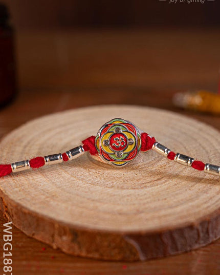 Designer Rakhi - Rope - OM Swastik - WBG1887-7 - Add-ons