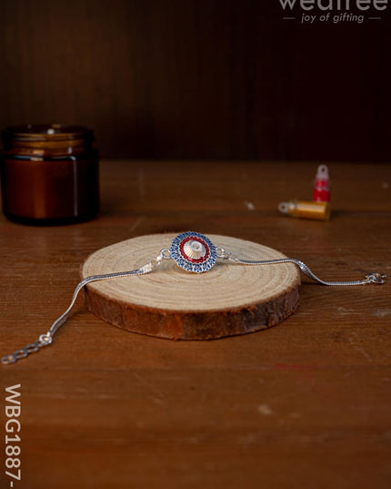 Designer Rakhi - Silver - WBG1887-6 - Add-ons
