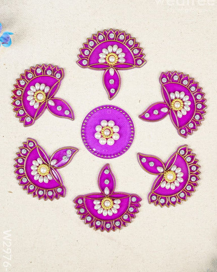 Designer Rangoli Mixed Design - W2976 2.5 Inch Pooja Utilities