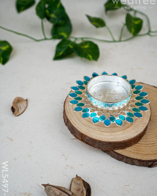Designer T-Light Holder - Blue - WL5497-2 - EPNS Gifts