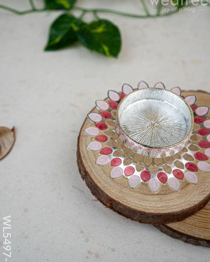 Designer T-Light Holder - Pink - WL5497-1 - EPNS Gifts