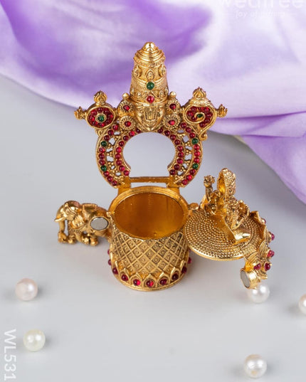 Designer Tirupathi Balaji with Lakshmi Kumkum Holder - WL5316 - Divine Gifts