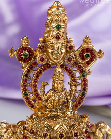 Designer Tirupathi Balaji with Lakshmi Kumkum Holder - WL5316 - Divine Gifts