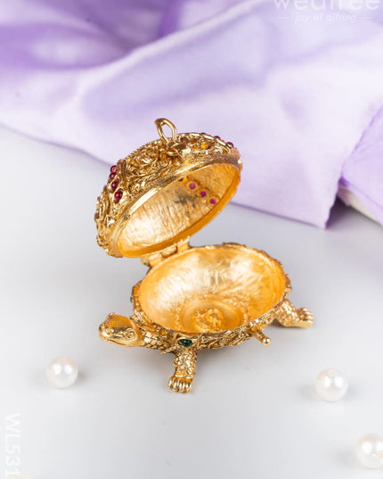 Designer Tortoise Kumkum Holder - WL5319 - Divine Gifts