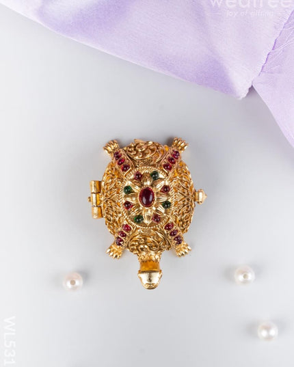 Designer Tortoise Kumkum Holder - WL5319 - Divine Gifts