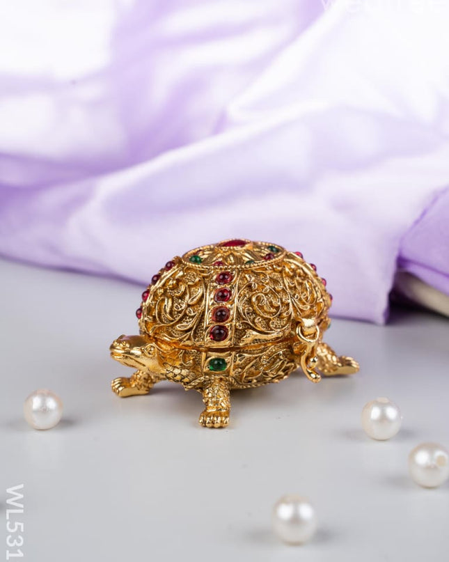 Designer Tortoise Kumkum Holder - WL5319 - Divine Gifts