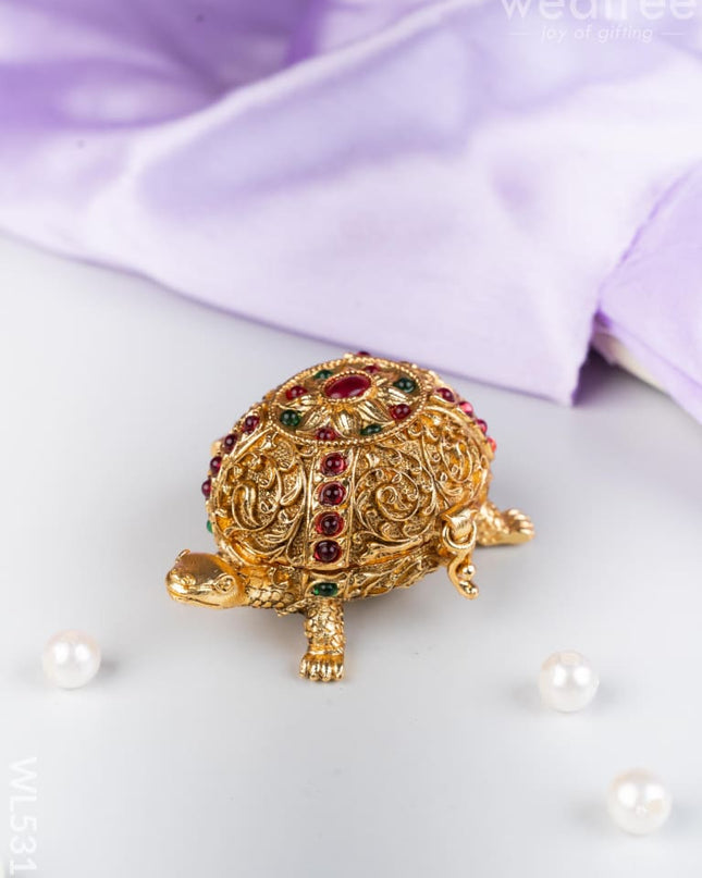 Designer Tortoise Kumkum Holder - WL5319 - Divine Gifts