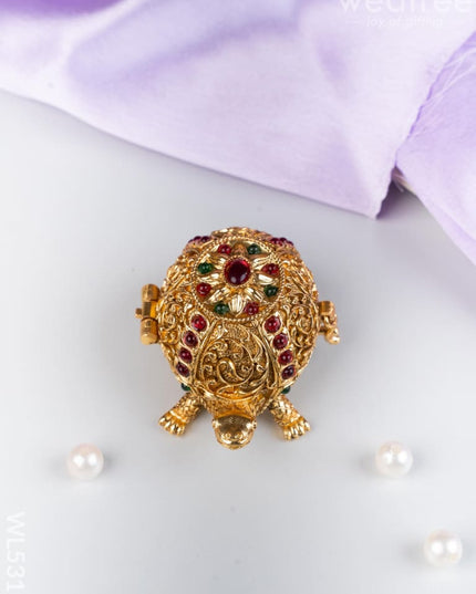 Designer Tortoise Kumkum Holder - WL5319 - Divine Gifts