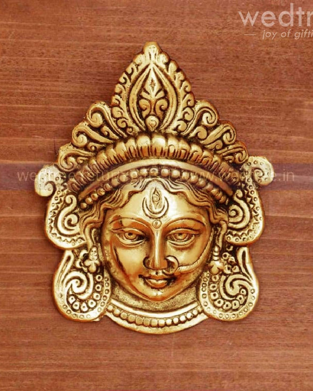 White Metal Amman Face With Gold Finish - W4374 Home Decors