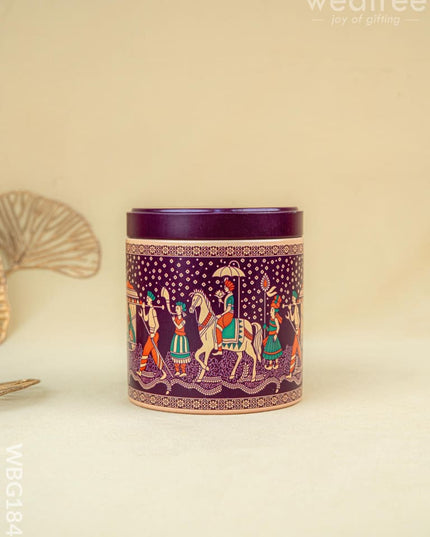 Dholi Printed Tin Jar - WBG1849 - Tin Jars & Boxes RG