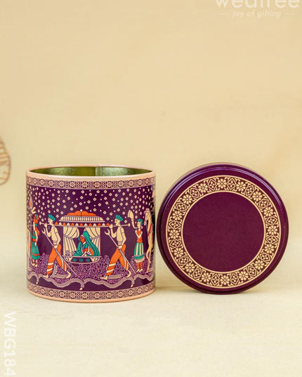 Dholi Printed Tin Jar - WBG1849 - Tin Jars & Boxes RG