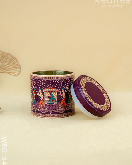 Dholi Printed Tin Jar - WBG1849 - Tin Jars & Boxes RG