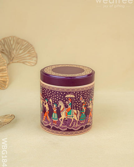 Dholi Printed Tin Jar - WBG1849 - Tin Jars & Boxes RG
