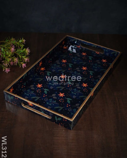 Digital Printed Floral Tray - Set Of 3 Wl3128 Wooden Trays