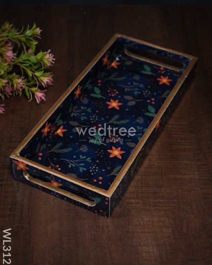 Digital Printed Floral Tray - Set Of 3 Wl3128 Wooden Trays