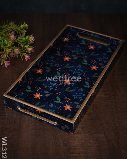 Digital Printed Floral Tray - Set Of 3 Wl3128 Wooden Trays