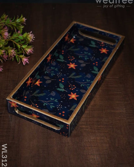 Digital Printed Floral Tray - Set Of 3 Wl3128 Wooden Trays