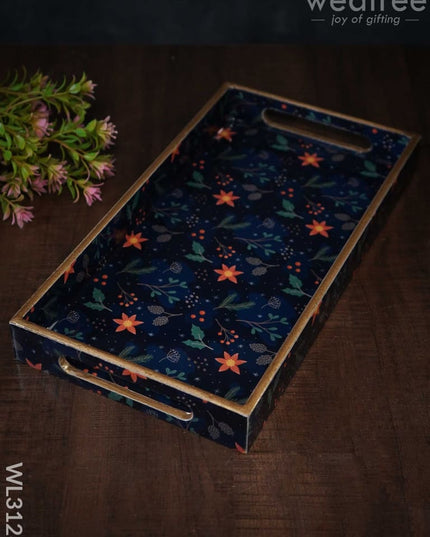 Digital Printed Floral Tray - Set Of 3 Wl3128 Wooden Trays