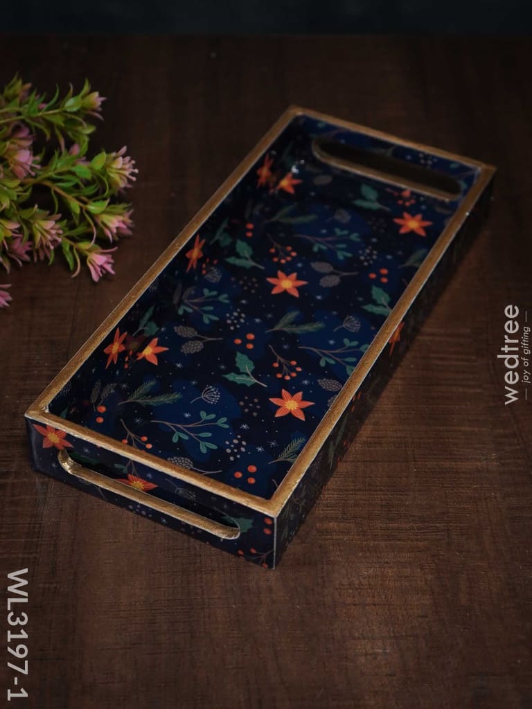 Digital Printed Floral Tray - Wl3197 Small Wooden Trays