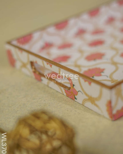 Digital Printed Lotus Tray - 15 X 9 Wl3706 Wooden Trays
