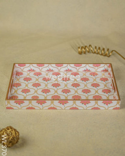 Digital Printed Lotus Tray - 15 X 9 Wl3706 Wooden Trays