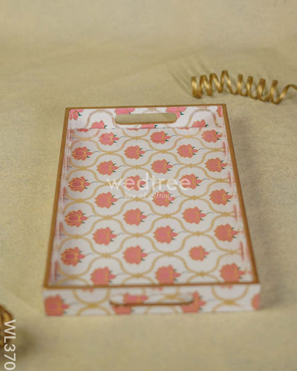 Digital Printed Lotus Tray - 15 X 9 Wl3706 Wooden Trays